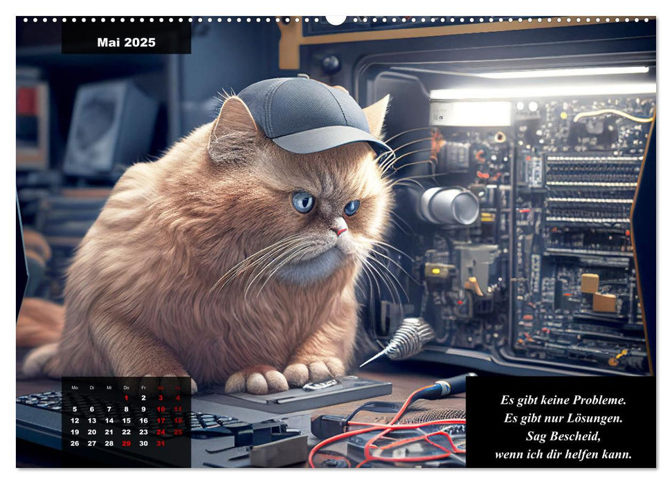 Der humoristische Katzen Kalender (CALVENDO Premium Wandkalender 2025)