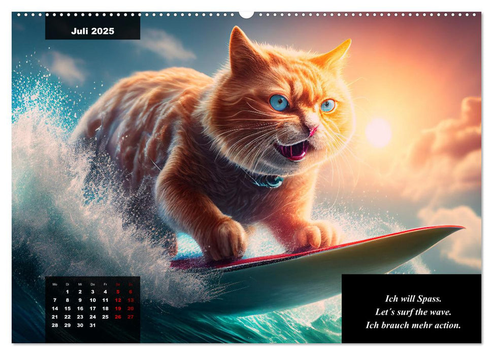 Der humoristische Katzen Kalender (CALVENDO Premium Wandkalender 2025)