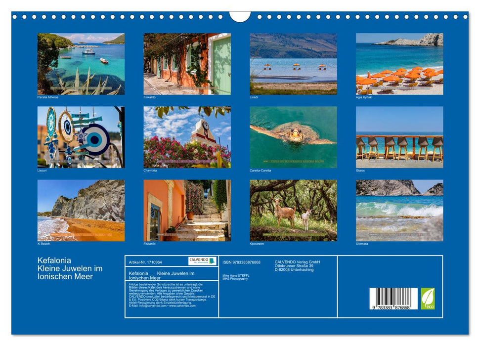 Kefalonia Kleine Juwelen im Ionischen Meer (CALVENDO Wandkalender 2025)