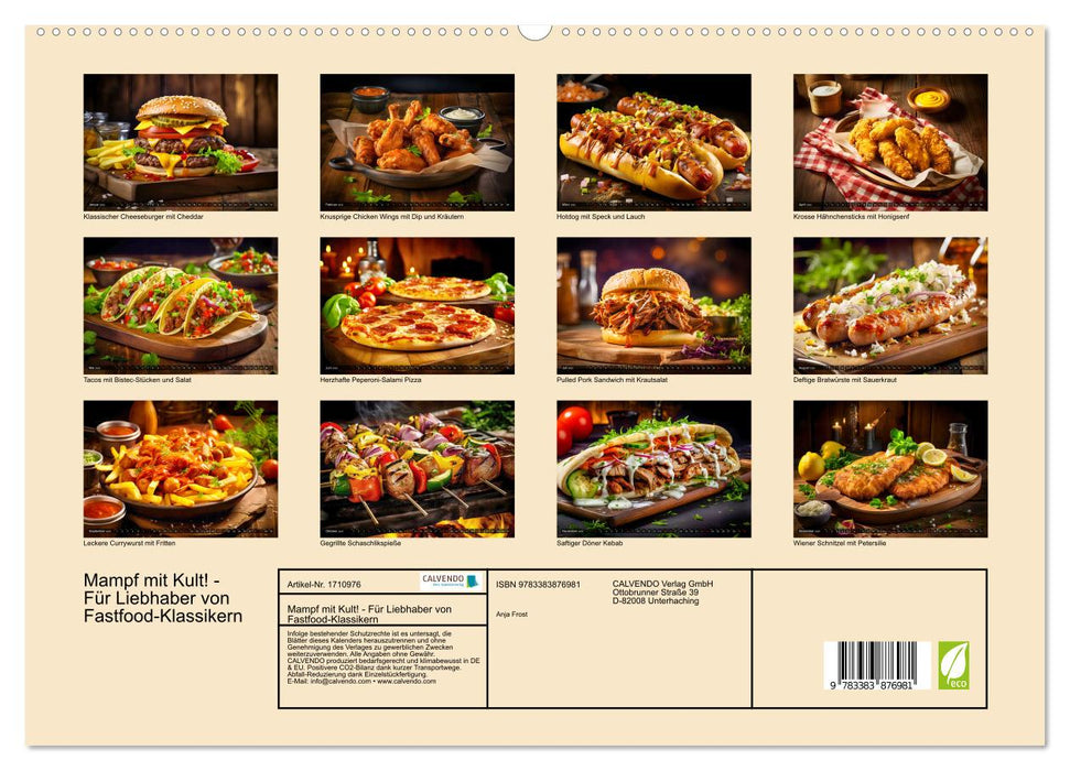 Mampf mit Kult! - Für Liebhaber von Fastfood-Klassikern (CALVENDO Premium Wandkalender 2025)