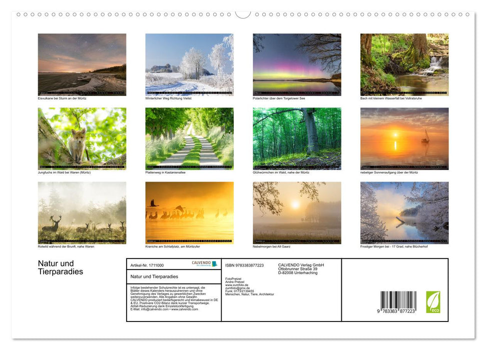 Natur und Tierparadies (CALVENDO Premium Wandkalender 2025)