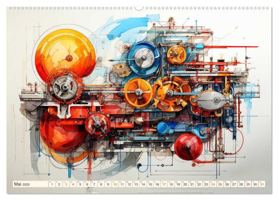 Maschinen Zukunft Kunst (CALVENDO Wandkalender 2025)