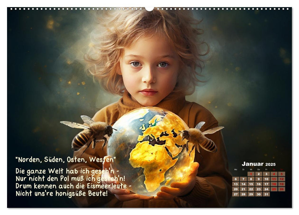 Hallo! Ich bin die Honigbiene (CALVENDO Premium Wandkalender 2025)