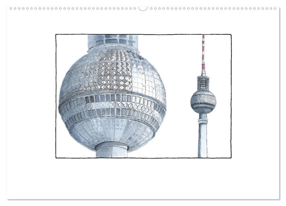 Berlin - in Tinte und Aquarell (CALVENDO Premium Wandkalender 2025)