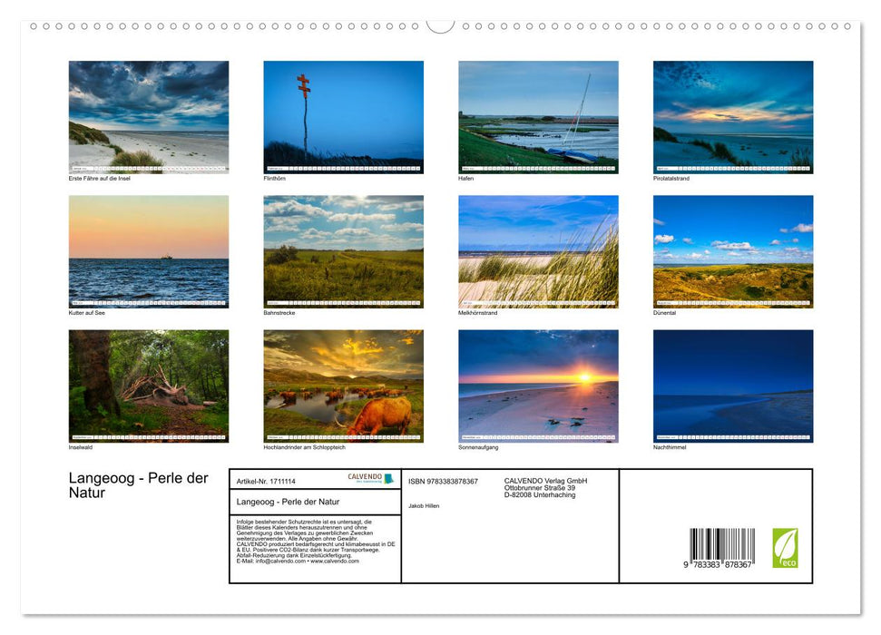 Langeoog - Perle der Natur (CALVENDO Premium Wandkalender 2025)