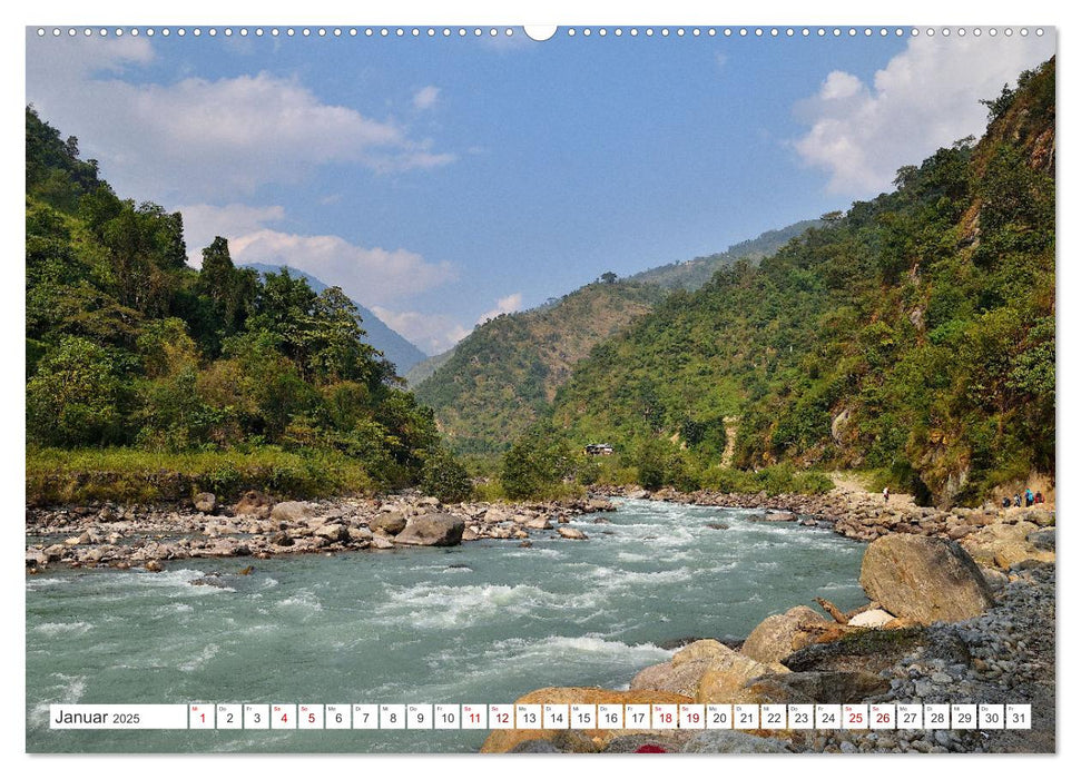 Trekking zum Kangchendzönga (CALVENDO Premium Wandkalender 2025)