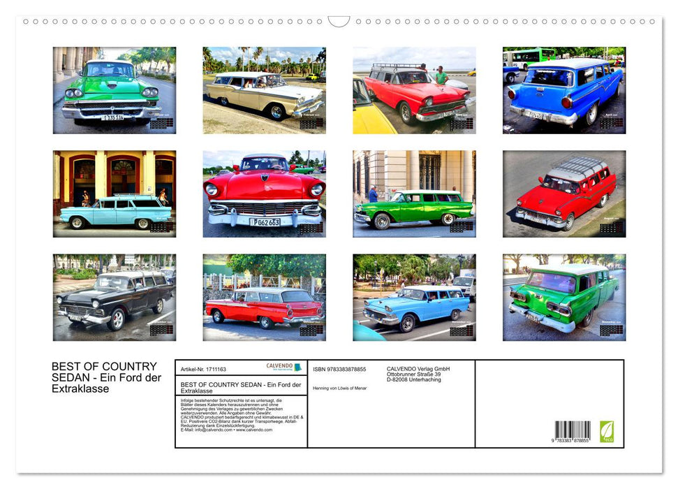 BEST OF COUNTRY SEDAN - Ein Ford der Extraklasse (CALVENDO Wandkalender 2025)