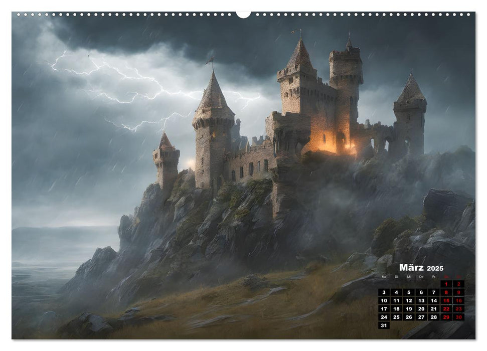 Burgen der Phantasie (CALVENDO Premium Wandkalender 2025)