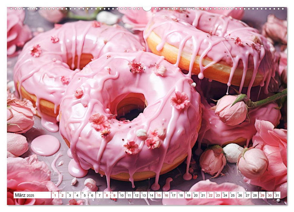 Bunte Donut-Träume - Himmlischer Geschmack aus Krapfenteig (CALVENDO Wandkalender 2025)