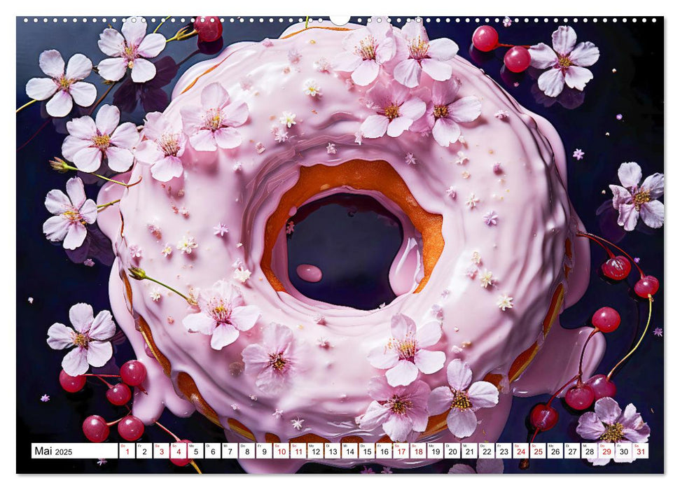 Bunte Donut-Träume - Himmlischer Geschmack aus Krapfenteig (CALVENDO Wandkalender 2025)