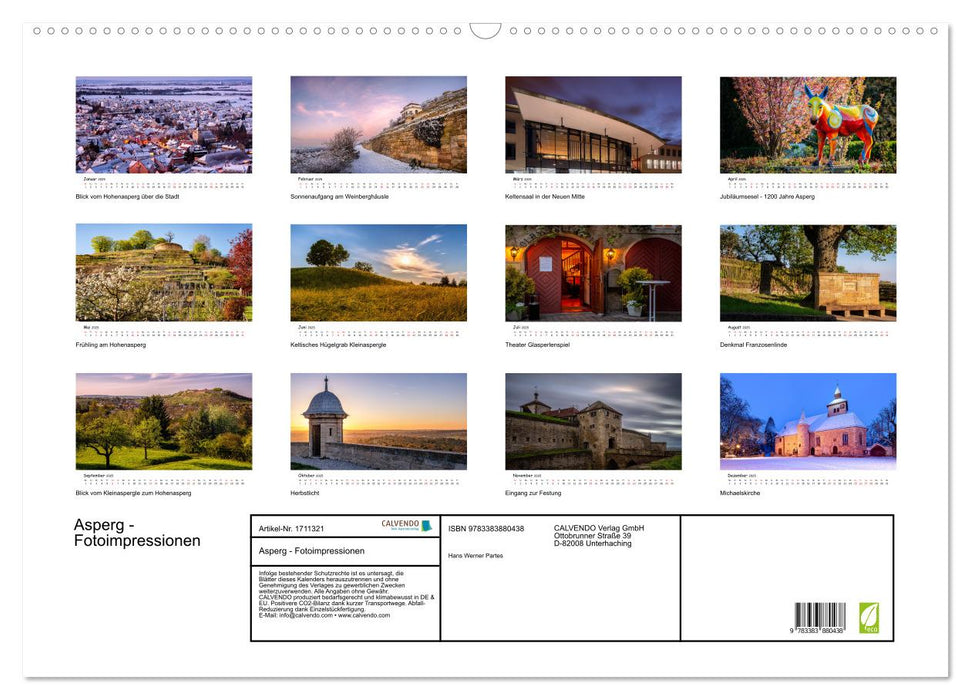 Asperg - Fotoimpressionen (CALVENDO Wandkalender 2025)