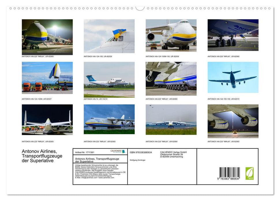 Antonov Airlines, Transportflugzeuge der Superlative (CALVENDO Premium Wandkalender 2025)