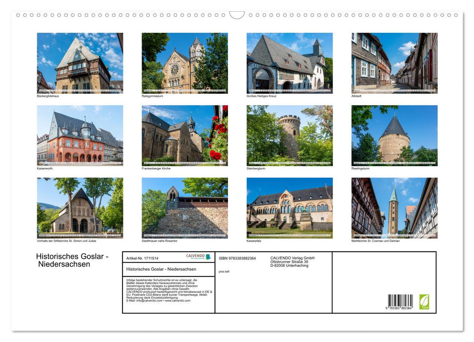 Historisches Goslar - Niedersachsen (CALVENDO Wandkalender 2025)