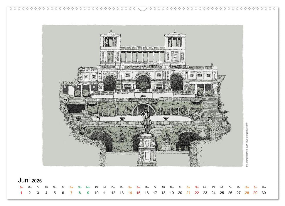 Potsdamer Sehenswürdigkeiten in Ink und Farbe (CALVENDO Wandkalender 2025)