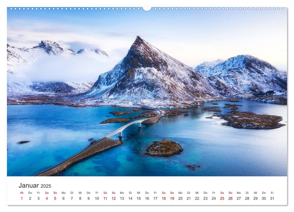 Norwegen Luftaufnahmen (CALVENDO Premium Wandkalender 2025)