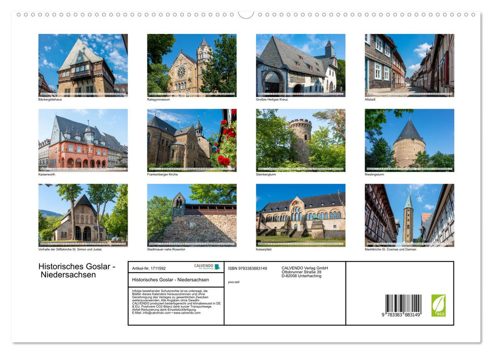 Historisches Goslar - Niedersachsen (CALVENDO Premium Wandkalender 2025)