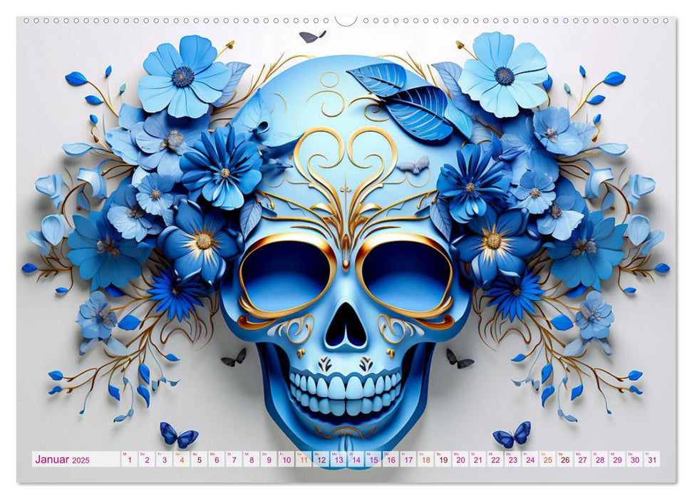 Skull Flower - Totenkopf ART (CALVENDO Wandkalender 2025)