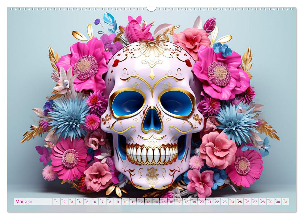 Skull Flower - Totenkopf ART (CALVENDO Wandkalender 2025)