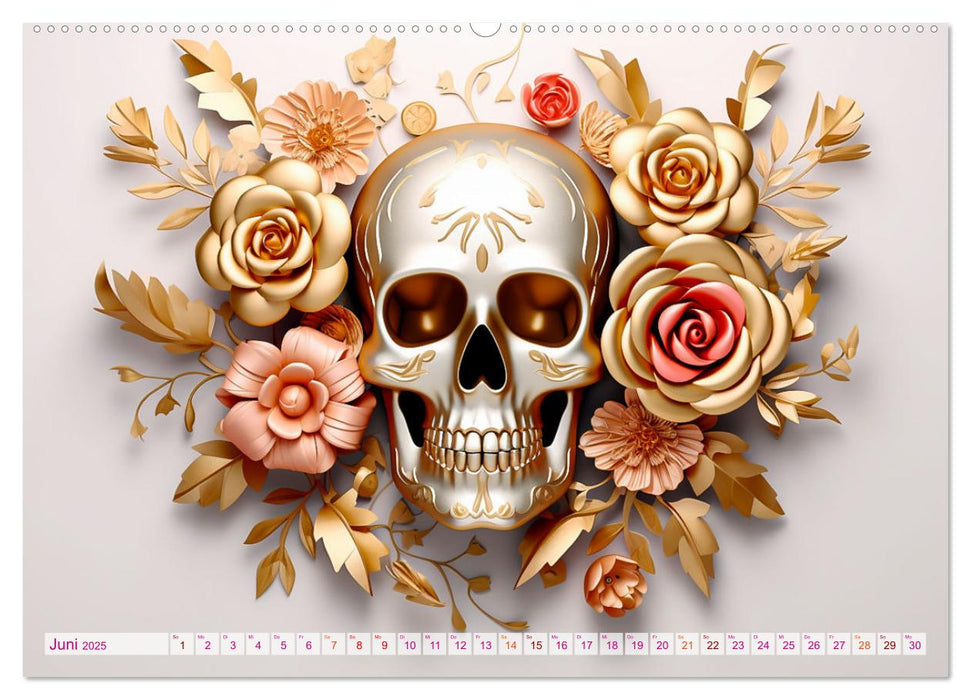 Skull Flower - Totenkopf ART (CALVENDO Wandkalender 2025)