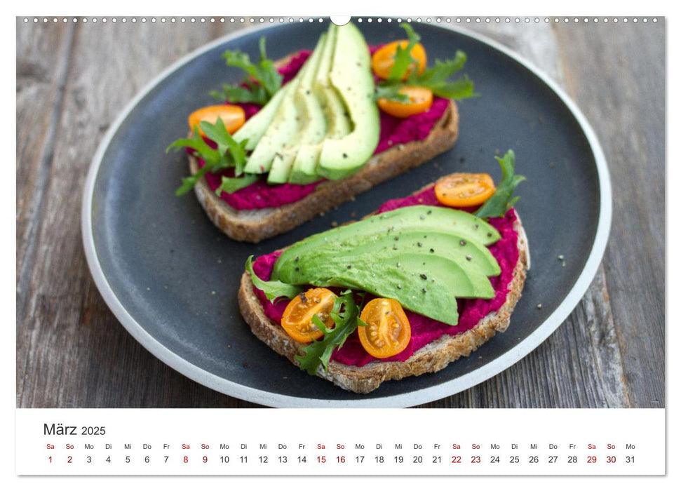 Veganer Essen - Pflanzenbasierte Köstlichkeiten (CALVENDO Premium Wandkalender 2025)