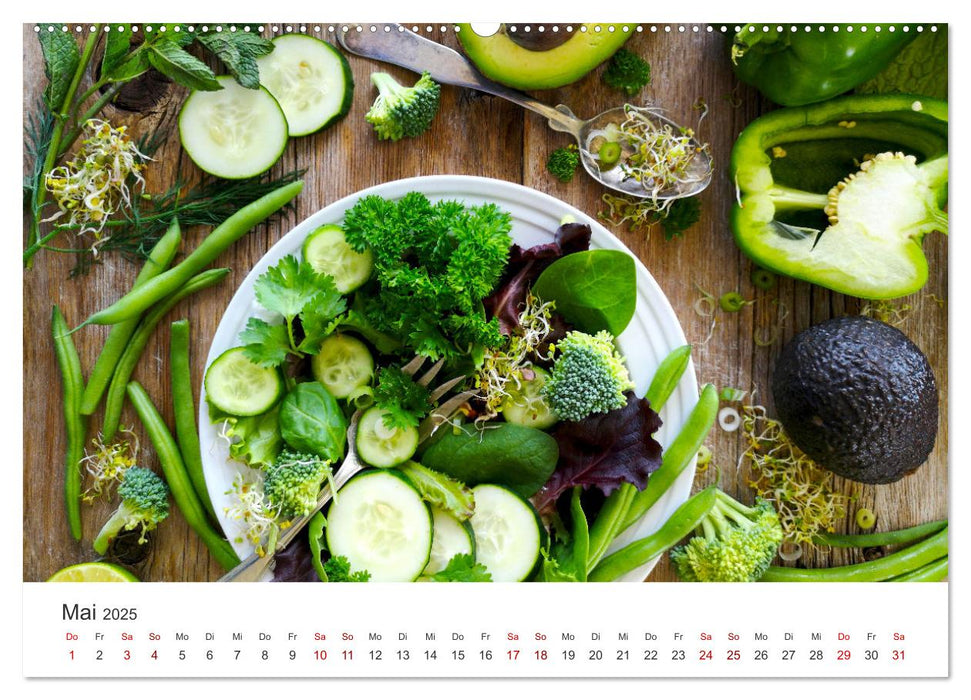 Veganer Essen - Pflanzenbasierte Köstlichkeiten (CALVENDO Premium Wandkalender 2025)