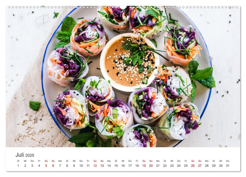 Veganer Essen - Pflanzenbasierte Köstlichkeiten (CALVENDO Premium Wandkalender 2025)