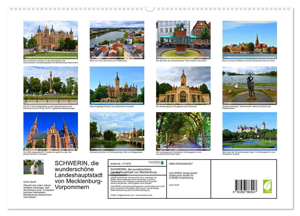 SCHWERIN, die wunderschöne Landeshauptstadt von Mecklenburg-Vorpommern (CALVENDO Premium Wandkalender 2025)