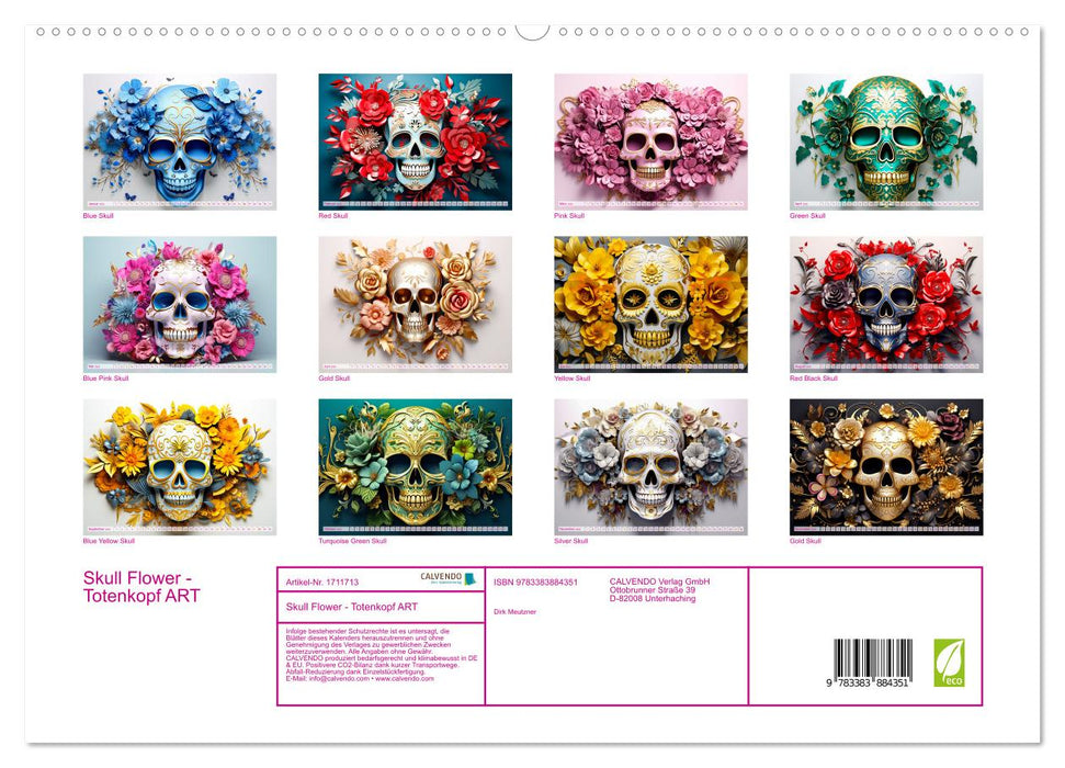 Skull Flower - Totenkopf ART (CALVENDO Premium Wandkalender 2025)