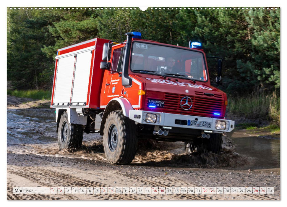 Die 4 UNIMOGS der Feuerwehr Schwanewede (CALVENDO Premium Wandkalender 2025)