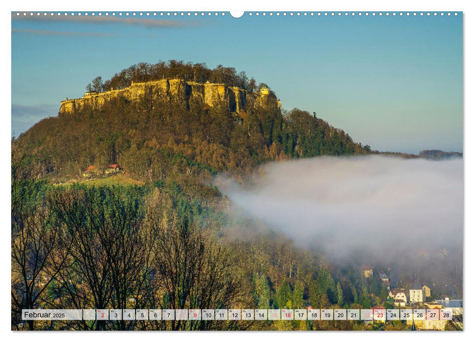 Die Festung Königstein im Wandel der Jahreszeiten (CALVENDO Wandkalender 2025)