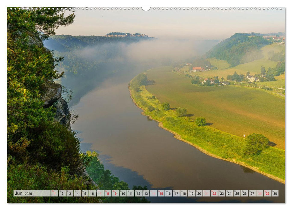 Die Festung Königstein im Wandel der Jahreszeiten (CALVENDO Wandkalender 2025)