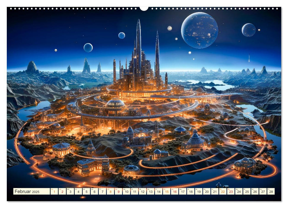 Futuristische Lebens Welten (CALVENDO Wandkalender 2025)