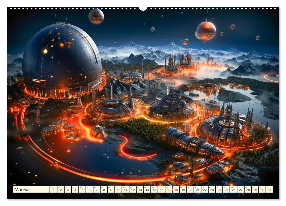 Futuristische Lebens Welten (CALVENDO Wandkalender 2025)