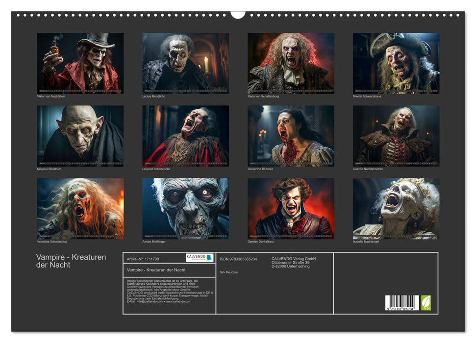 Vampire - Kreaturen der Nacht (CALVENDO Wandkalender 2025)