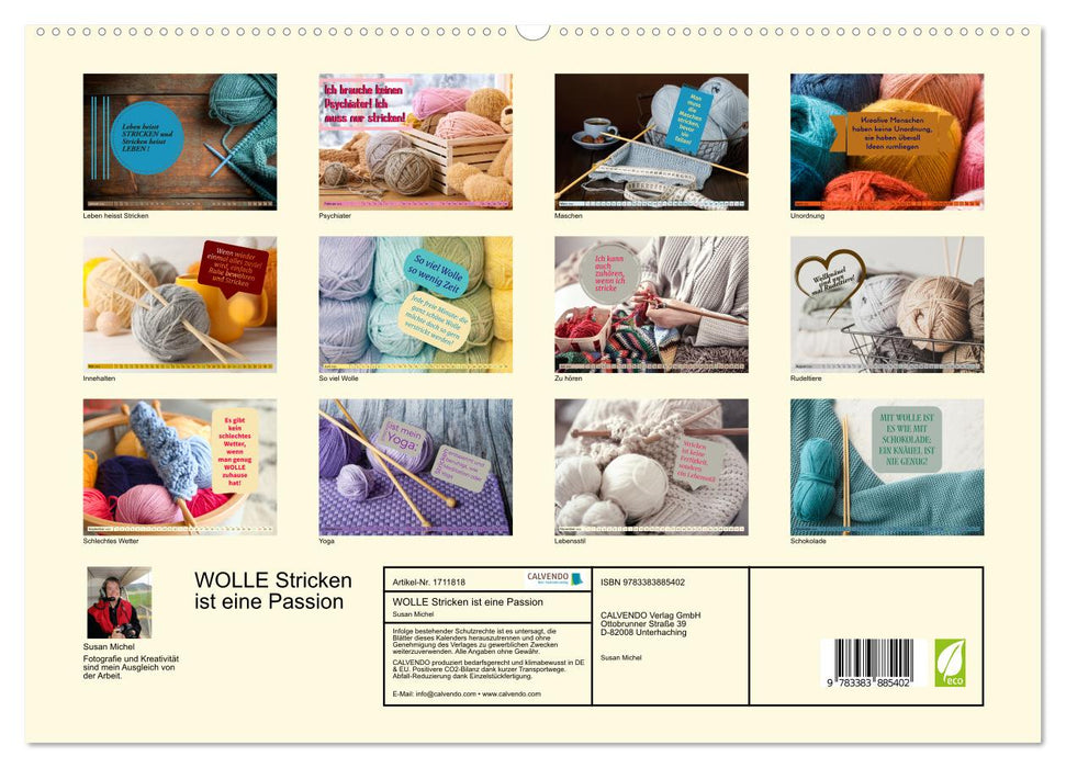 WOLLE Stricken ist eine Passion (CALVENDO Premium Wandkalender 2025)