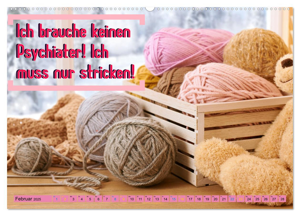 WOLLE Stricken ist eine Passion (CALVENDO Premium Wandkalender 2025)