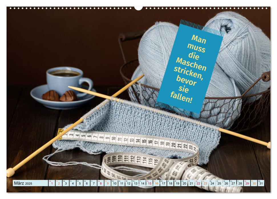 WOLLE Stricken ist eine Passion (CALVENDO Premium Wandkalender 2025)