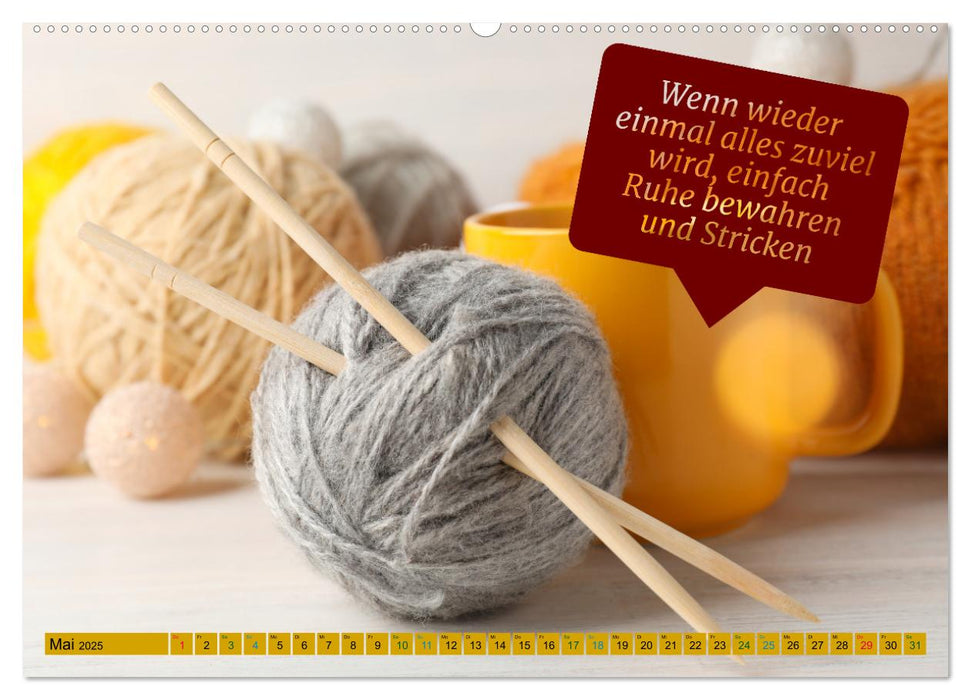 WOLLE Stricken ist eine Passion (CALVENDO Premium Wandkalender 2025)