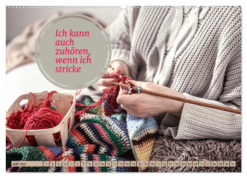 WOLLE Stricken ist eine Passion (CALVENDO Premium Wandkalender 2025)