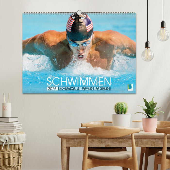 Schwimmen: Sport auf blauen Bahnen (CALVENDO Wandkalender 2025)