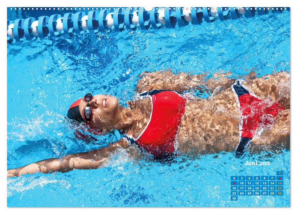 Schwimmen: Sport auf blauen Bahnen (CALVENDO Wandkalender 2025)