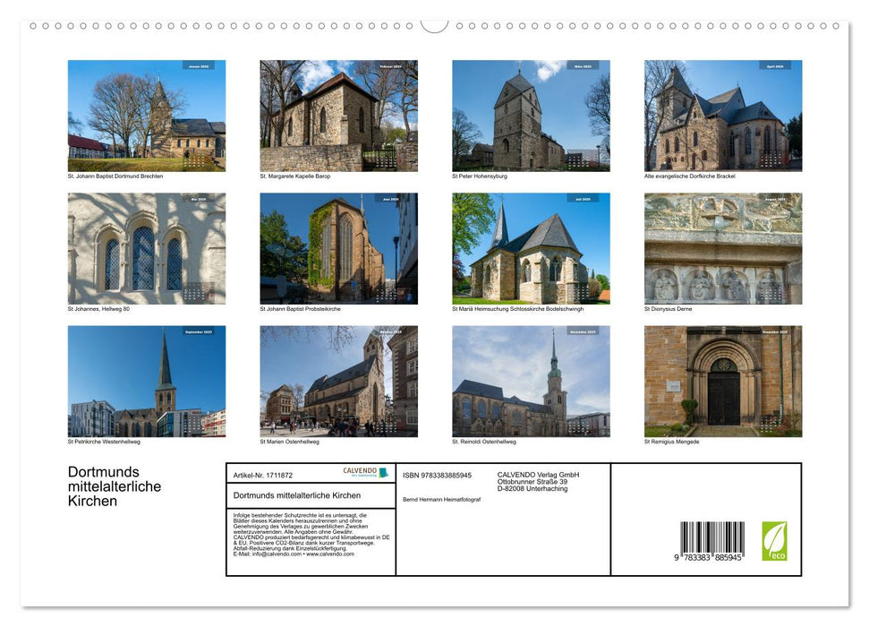 Dortmunds mittelalterliche Kirchen (CALVENDO Premium Wandkalender 2025)