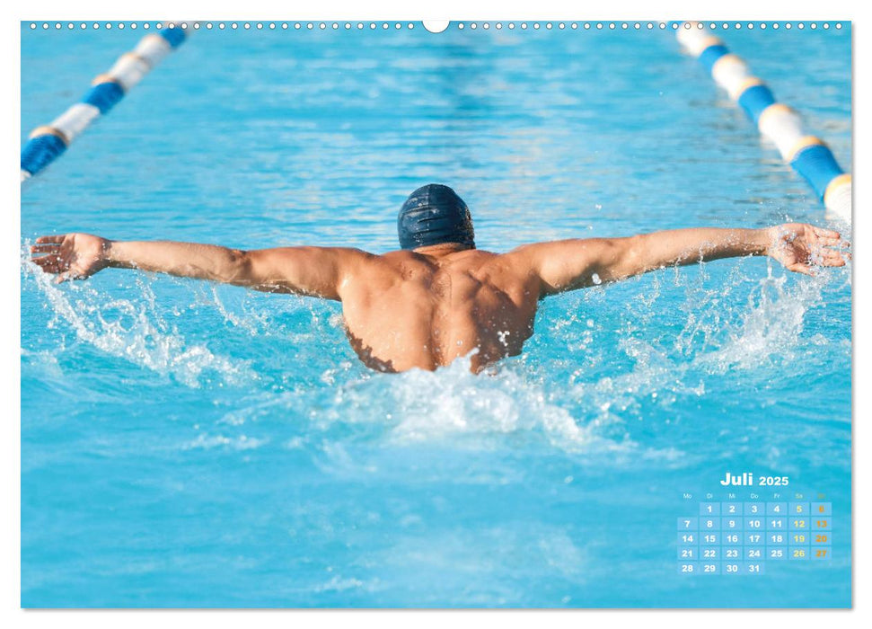 Schwimmen: Sport auf blauen Bahnen (CALVENDO Premium Wandkalender 2025)