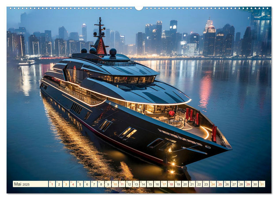 Mega Yachten Fantasien (CALVENDO Wandkalender 2025)