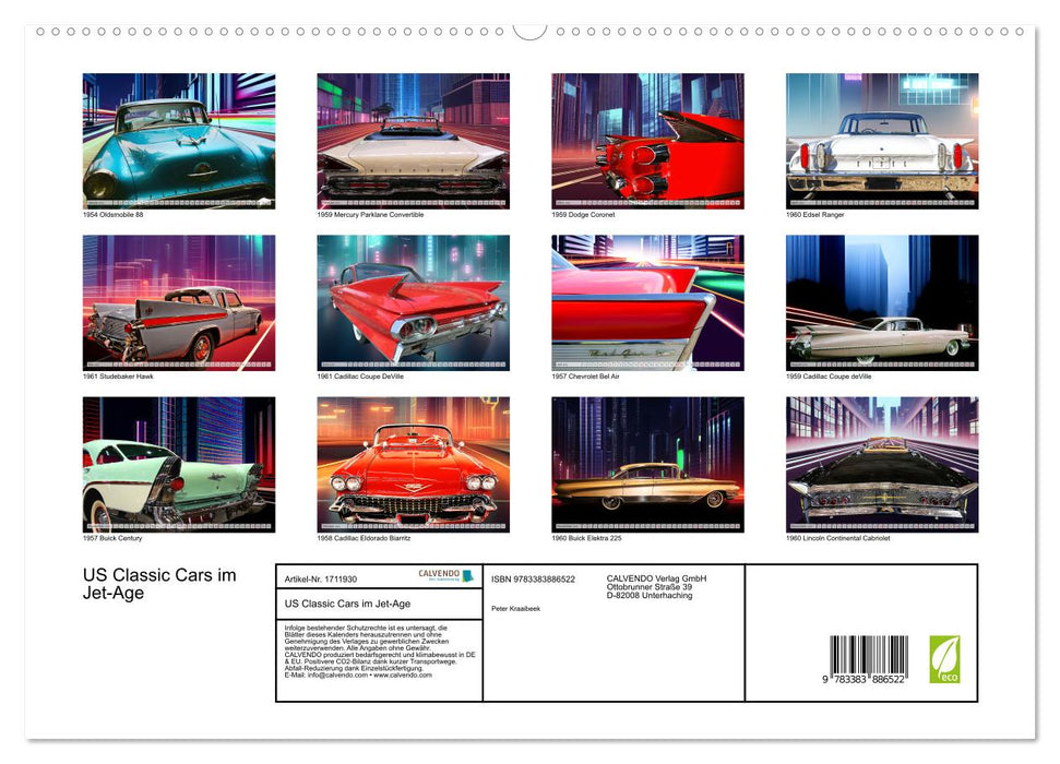 US Classic Cars im Jet-Age (CALVENDO Premium Wandkalender 2025)