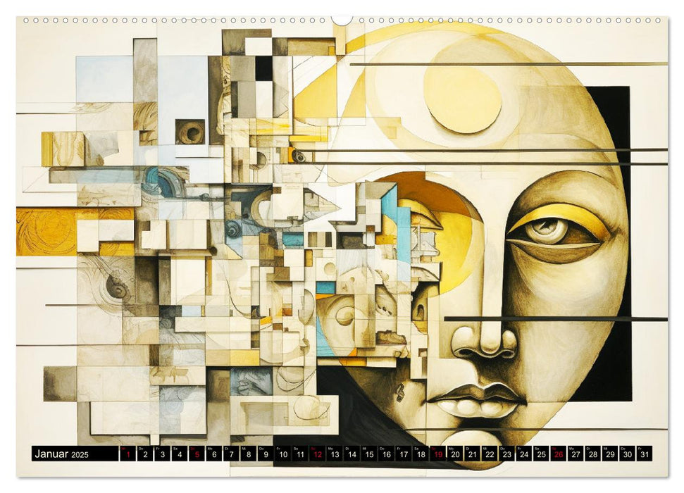 Art Deco. Kubismus und surreal inspirierte Collagen (CALVENDO Wandkalender 2025)