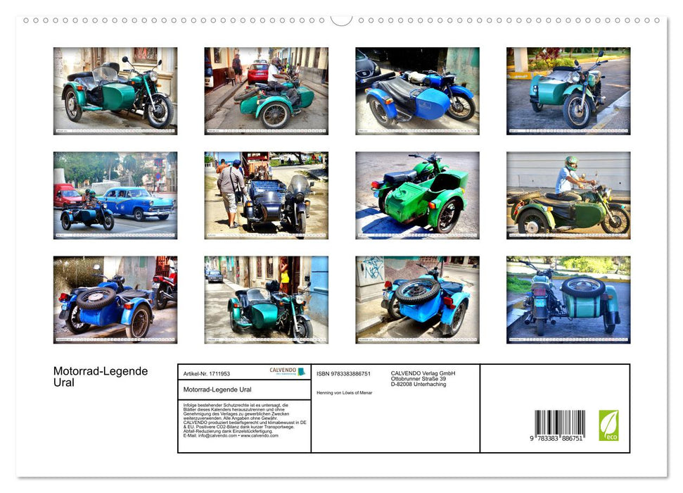 Motorrad-Legende Ural (CALVENDO Premium Wandkalender 2025)