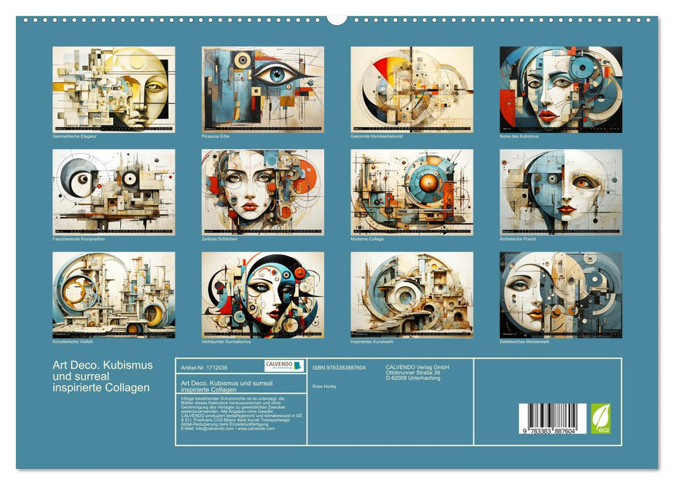 Art Deco. Kubismus und surreal inspirierte Collagen (CALVENDO Premium Wandkalender 2025)