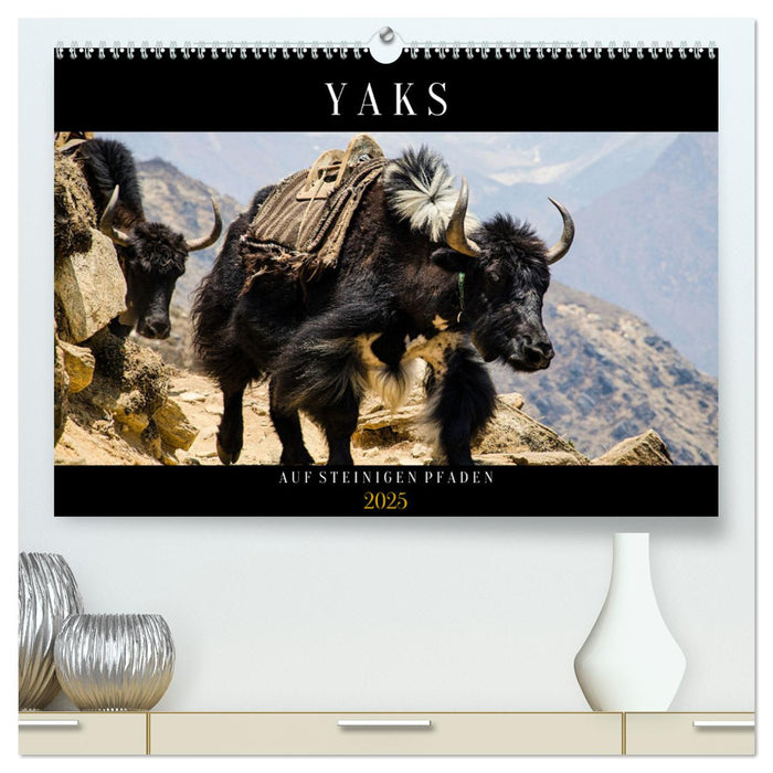 Yaks - auf steinigen Pfaden (CALVENDO Premium Wandkalender 2025)