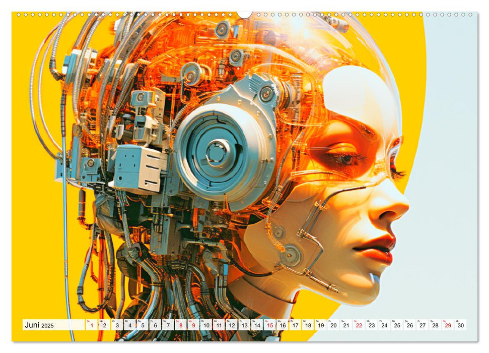 Roboter Portraits. Zukunft und Visionen (CALVENDO Wandkalender 2025)